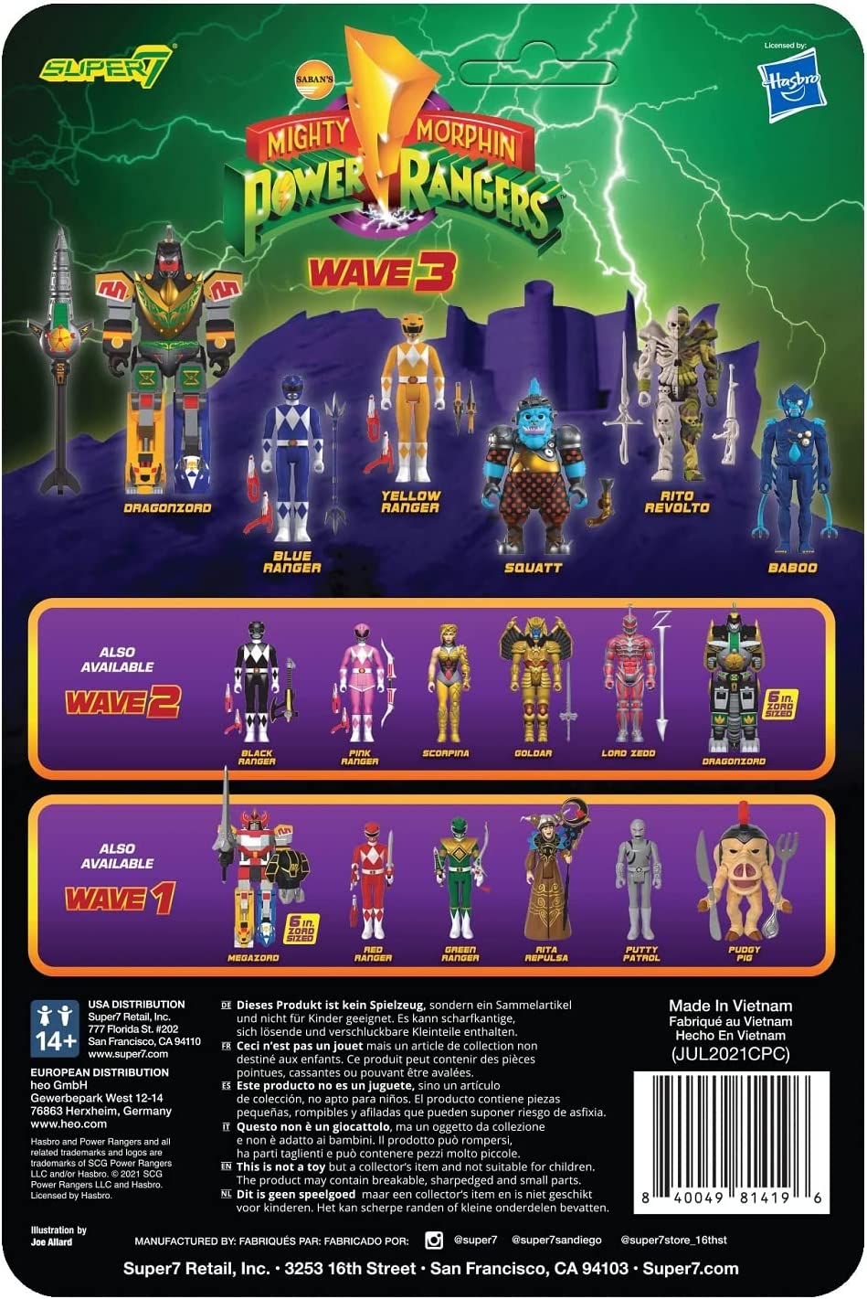 Super7 ReAction Figure - Mighty Morphin Power Rangers - Blue Ranger