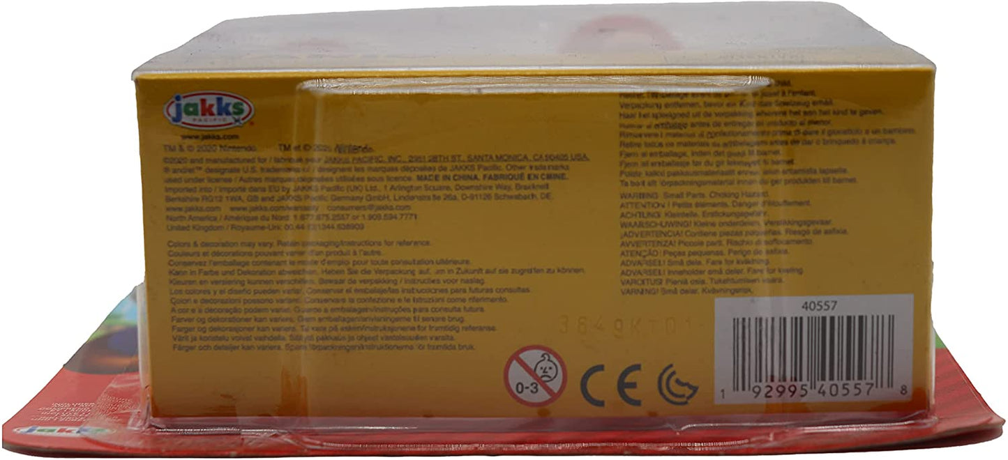 Jakks Pacific 4 Inch Action Figure - Super Mario - Mario with Super Mushroom