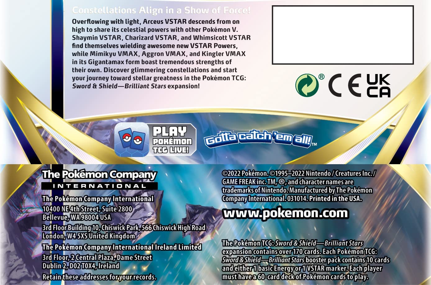 Pokemon TCG: Booster Box Case - Brilliant Stars (Case of 6)