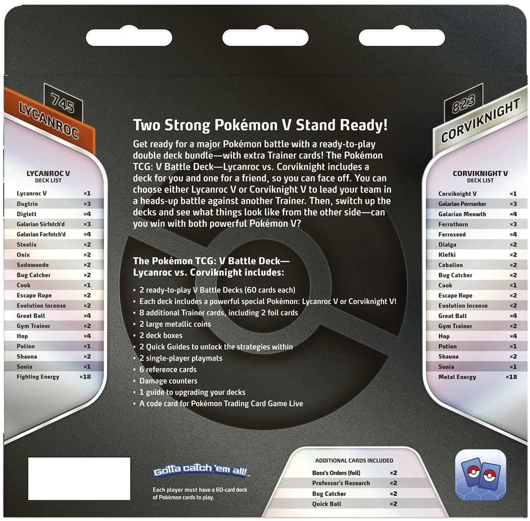 Pokemon TCG: V Battle Deck Bundle - Lycanroc vs. Corviknight