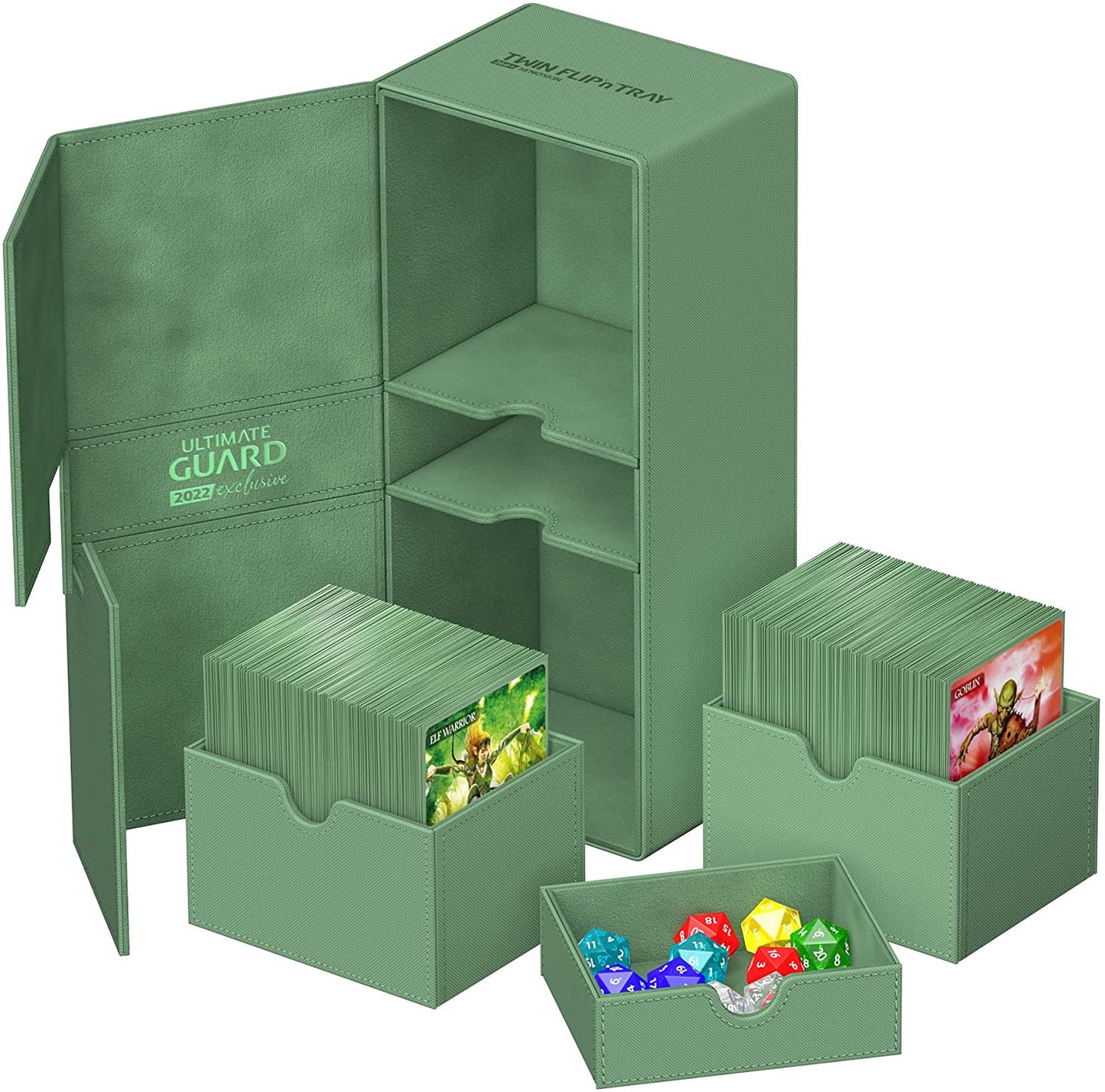 Ultimate Guard 266+ Twin Flip n Tray Deck Case - 2022 Exclusive Green