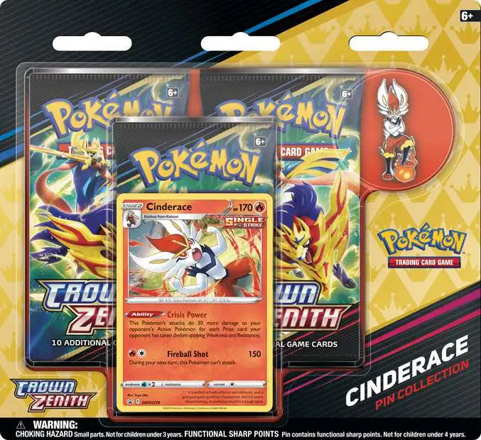 Pokemon TCG: Crown Zenith Pin Collection - Cinderace - Preorder Ships 04-14-2023