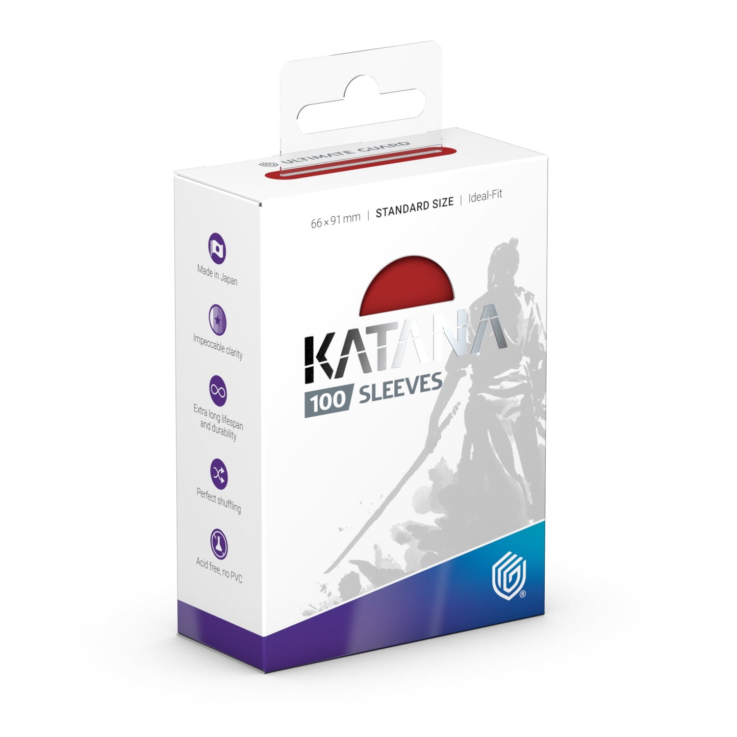 Ultimate Guard Katana Card Sleeves, 100 Standard Size TCG Sleeves, 66 x 91mm, Rising Sun Back, Tournament Sleeves, No PVC & Acid-Free, High Clarity