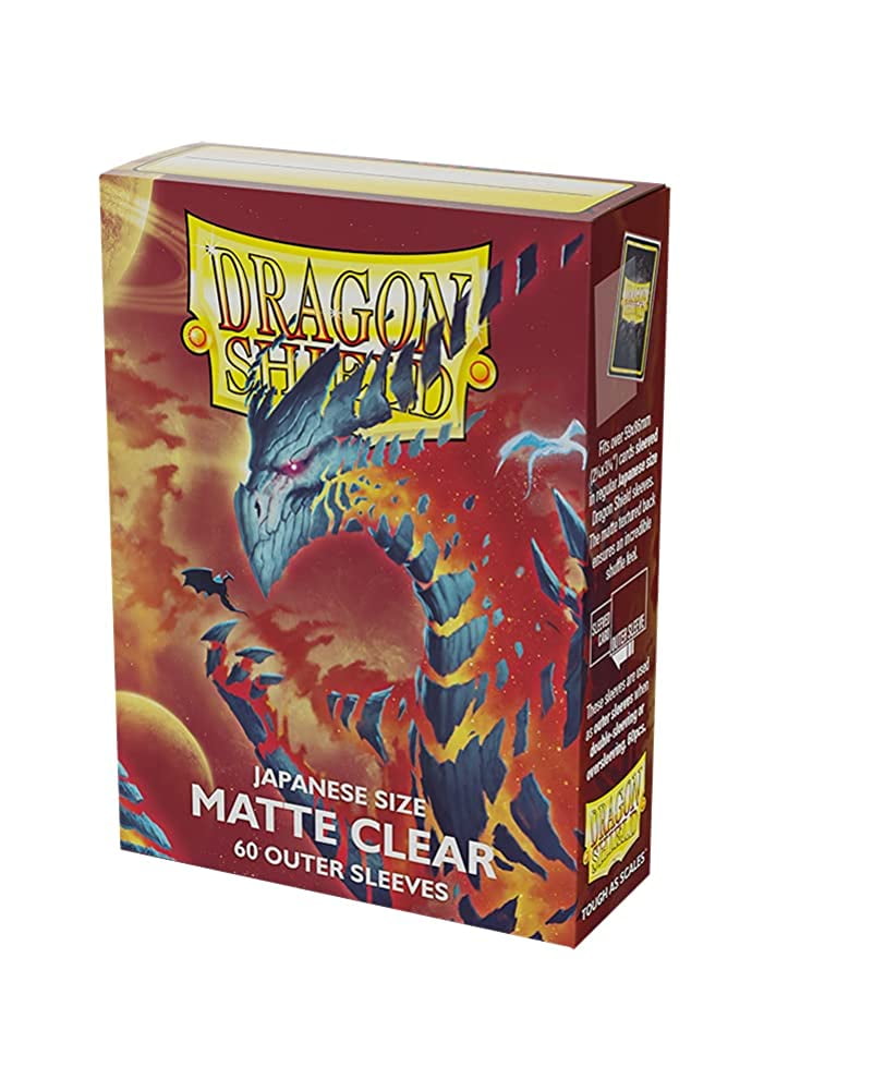 10 Packs Dragon Shield 60 ct Japanese Matte Outer Sleeves Clear 60 ct Card Display Case