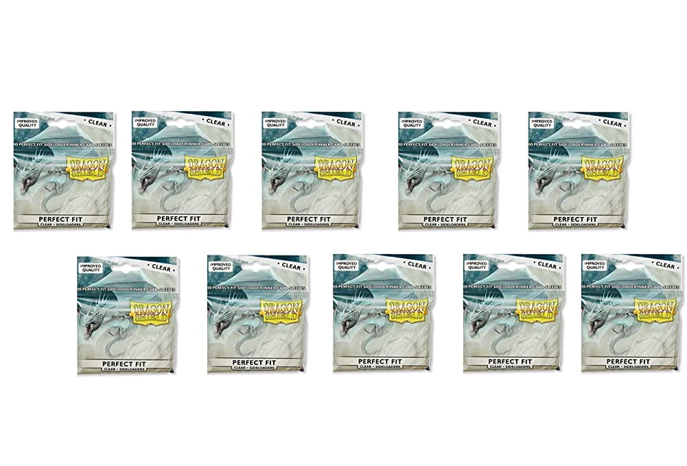 10 Packs Dragon Shield Inner Sleeve Sideloader Clear Standard Size 100 ct Card Sleeves Display Case