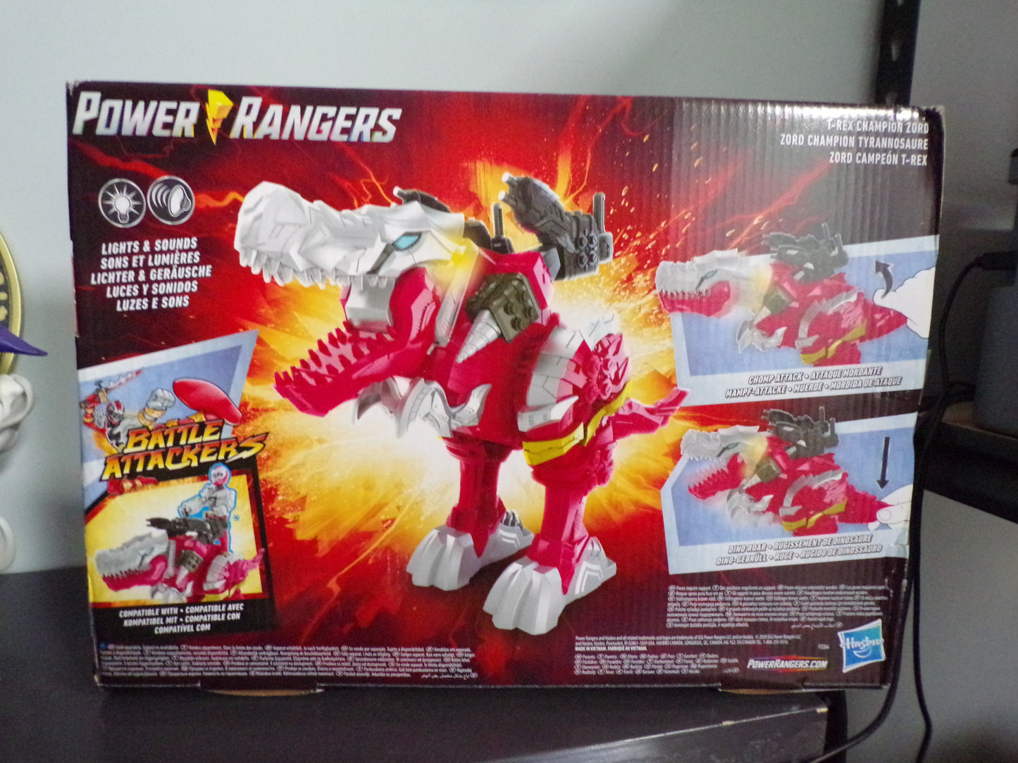 Hasbro Power Rangers Dino Fury Battle Attackers - T-Rex Champion Zord