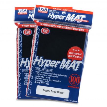 USA Limited KMC Card Barrier - Hyper Matte - Black (100-Pack) - KMC Card Sleeves