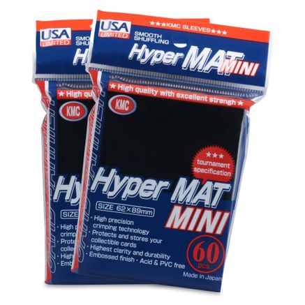 USA Limited KMC Card Barrier - Hyper Matte Mini - Black (60-Pack) - KMC Card Sleeves