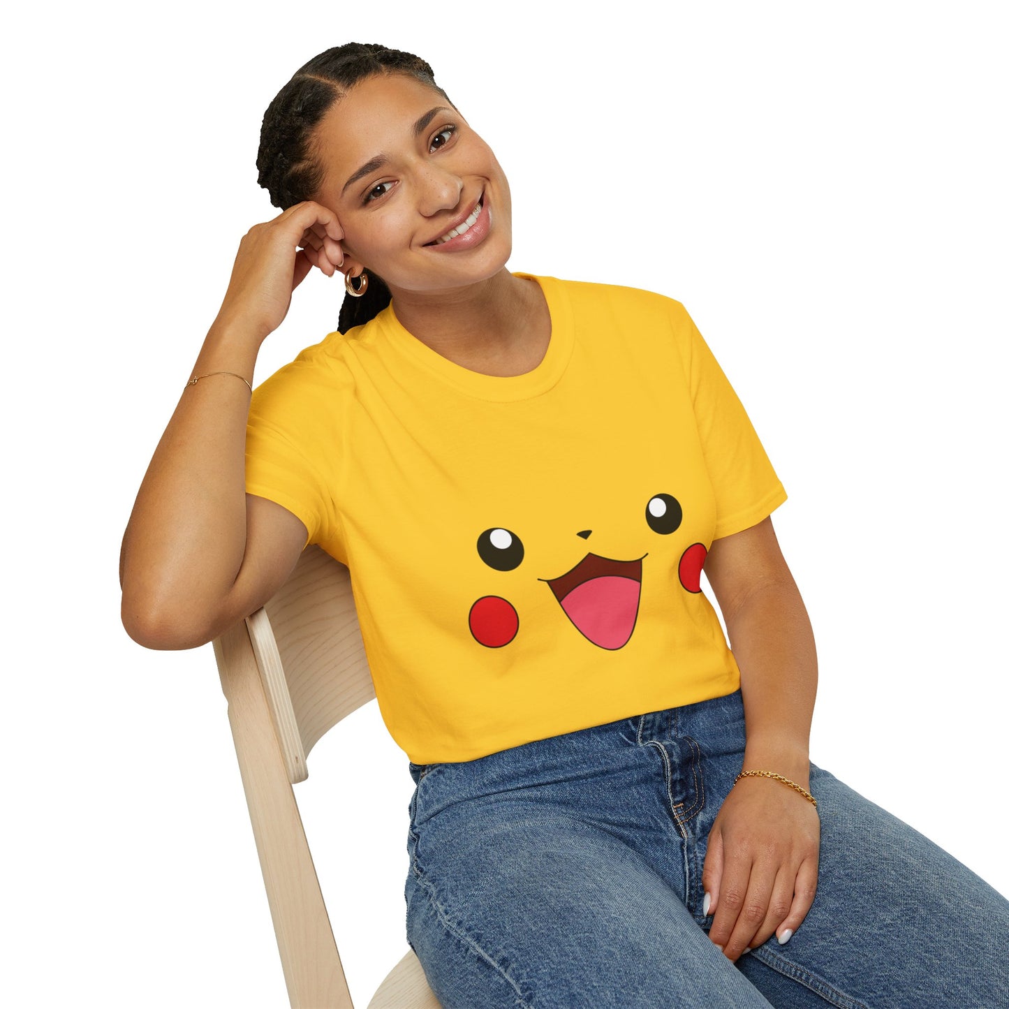 Pika Poke Face Unisex T-Shirt (Adult)