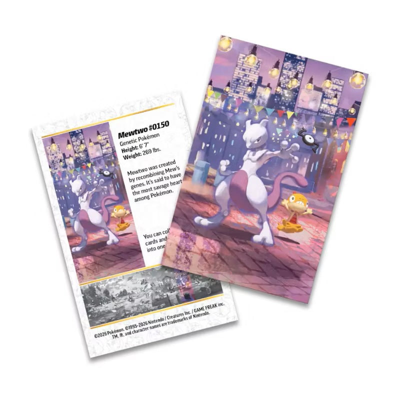 Pokémon: 30th Anniversary Celebration Mini Tin - Mewtwo & Scraggy (1 Sticker, 1 Illustrated Card and 2 Upgrade Envelopes)