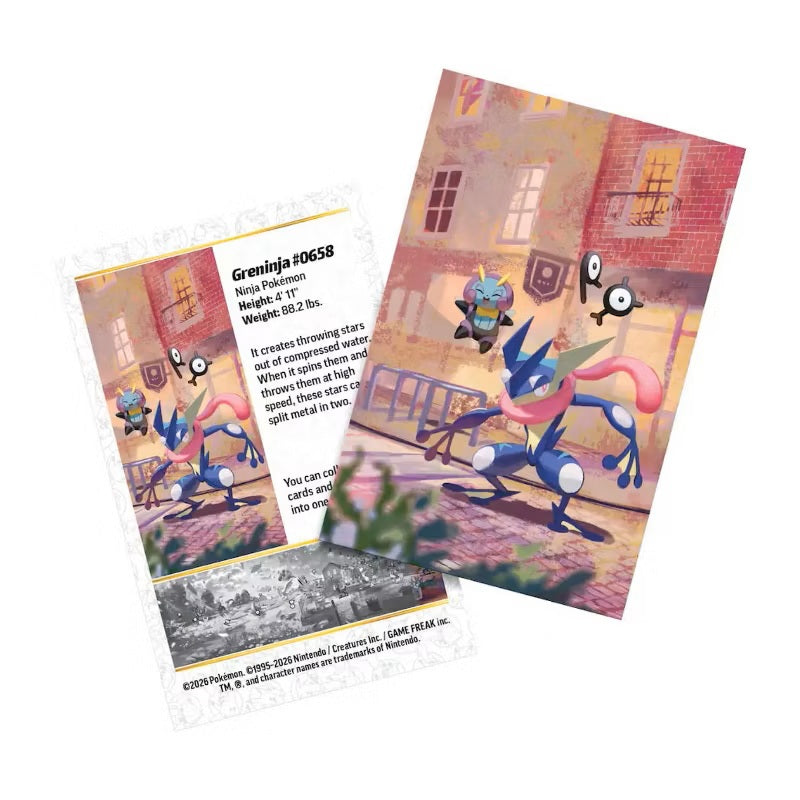Pokémon: 30th Anniversary Celebration Mini Tin - Greninja & Illumise (1 Sticker, 1 Illustrated Card and 2 Upgrade Envelopes)