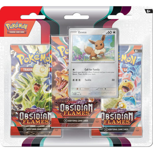 POKEMON TCG: SCARLET AND VIOLET: OBSIDIAN FLAMES: 3 Pack BOOSTER BLISTER