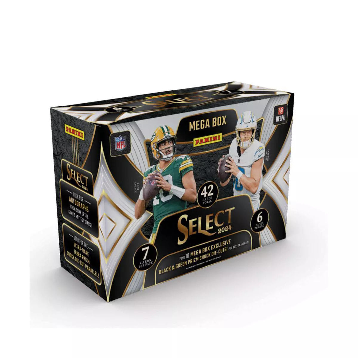 Panini 2024 Select Football Trading Cards Mega Box (Black & Green Prizm Shock Die-Cuts!)