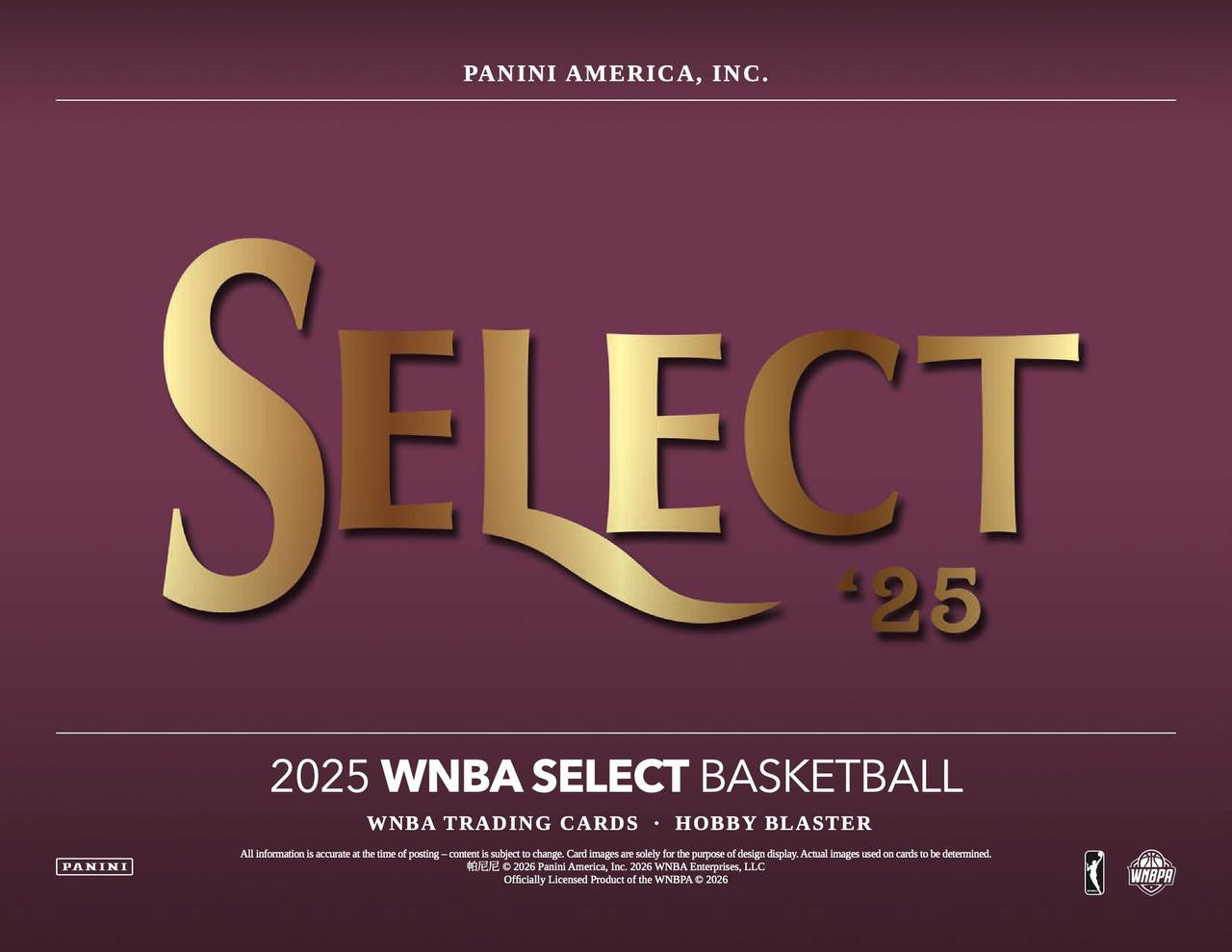 2025 Panini Select WNBA Basketball Hobby Blaster Box