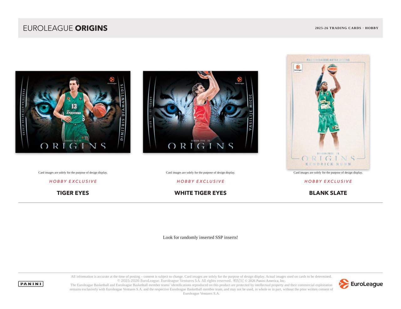 2025/26 Panini Origins Euroleague Basketball Hobby Box