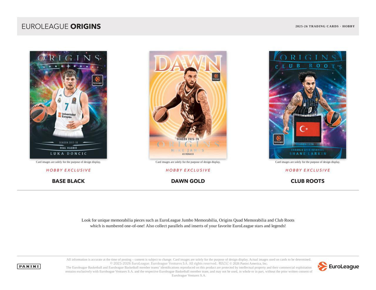 2025/26 Panini Origins Euroleague Basketball Hobby Box