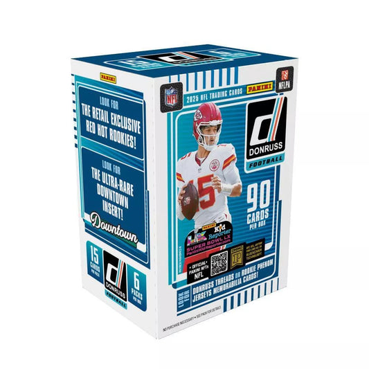Panini 2025 NFL Donruss Football Trading Card Blaster Box (Blue Exclusives)