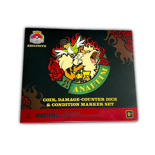 Pokemon TCG 2025 Pokemon World Championships Arcanine Damage-Counter Dice & Condition Markers Set
