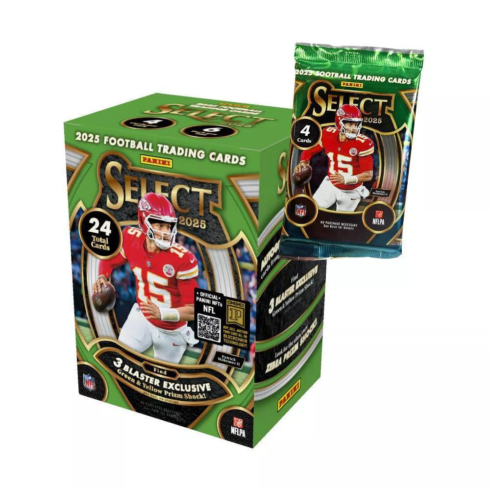 2025 Panini Select Football Blaster Box (Green & Yellow Prizm Shocks!)