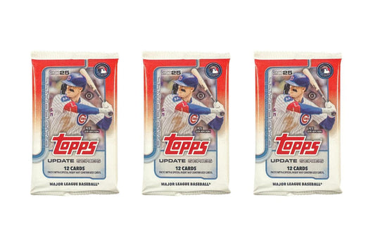 Topps 2025 Update Series Baseball Hobby Trading Card Hobby Booster Pack Lot - 3 Packs