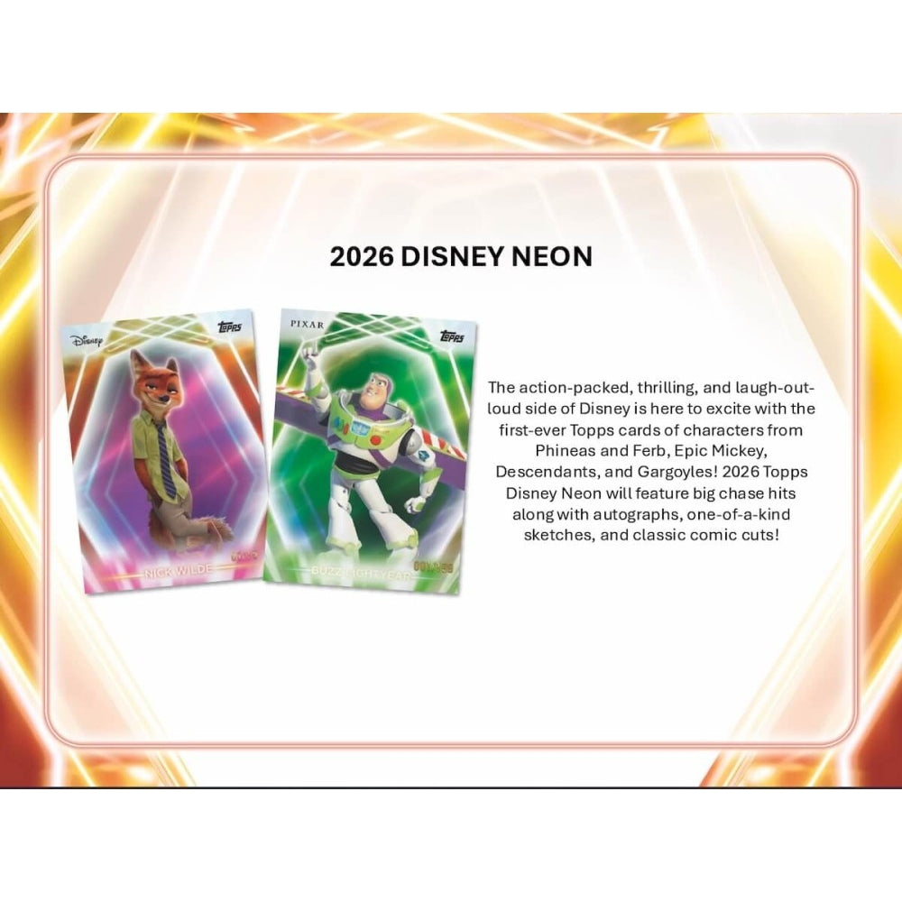 2026 Topps Disney Neon Hobby Box