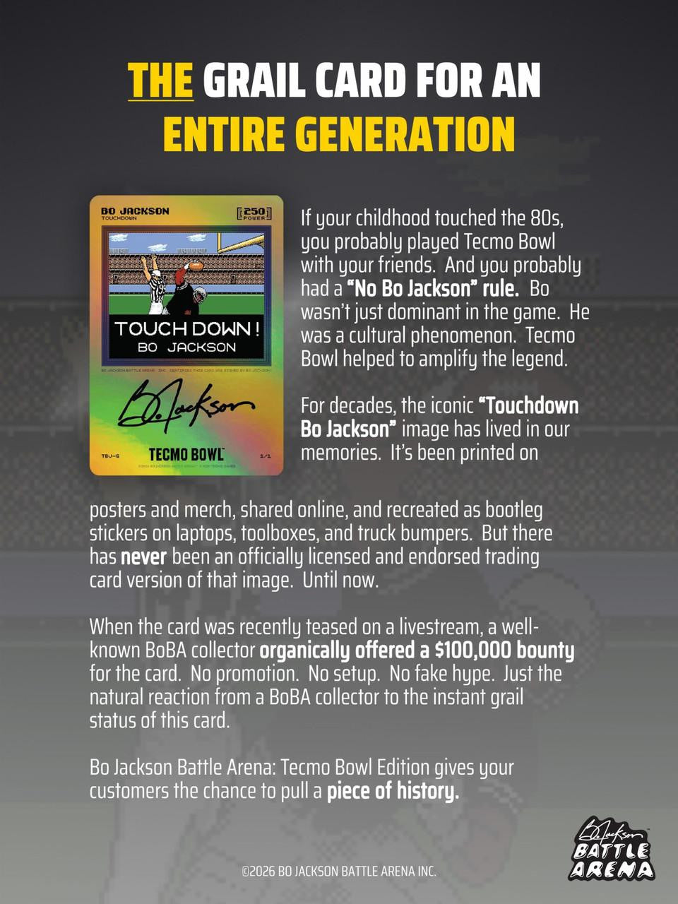 2026 Bo Jackson Battle Arena Tecmo Bowl Hobby Box