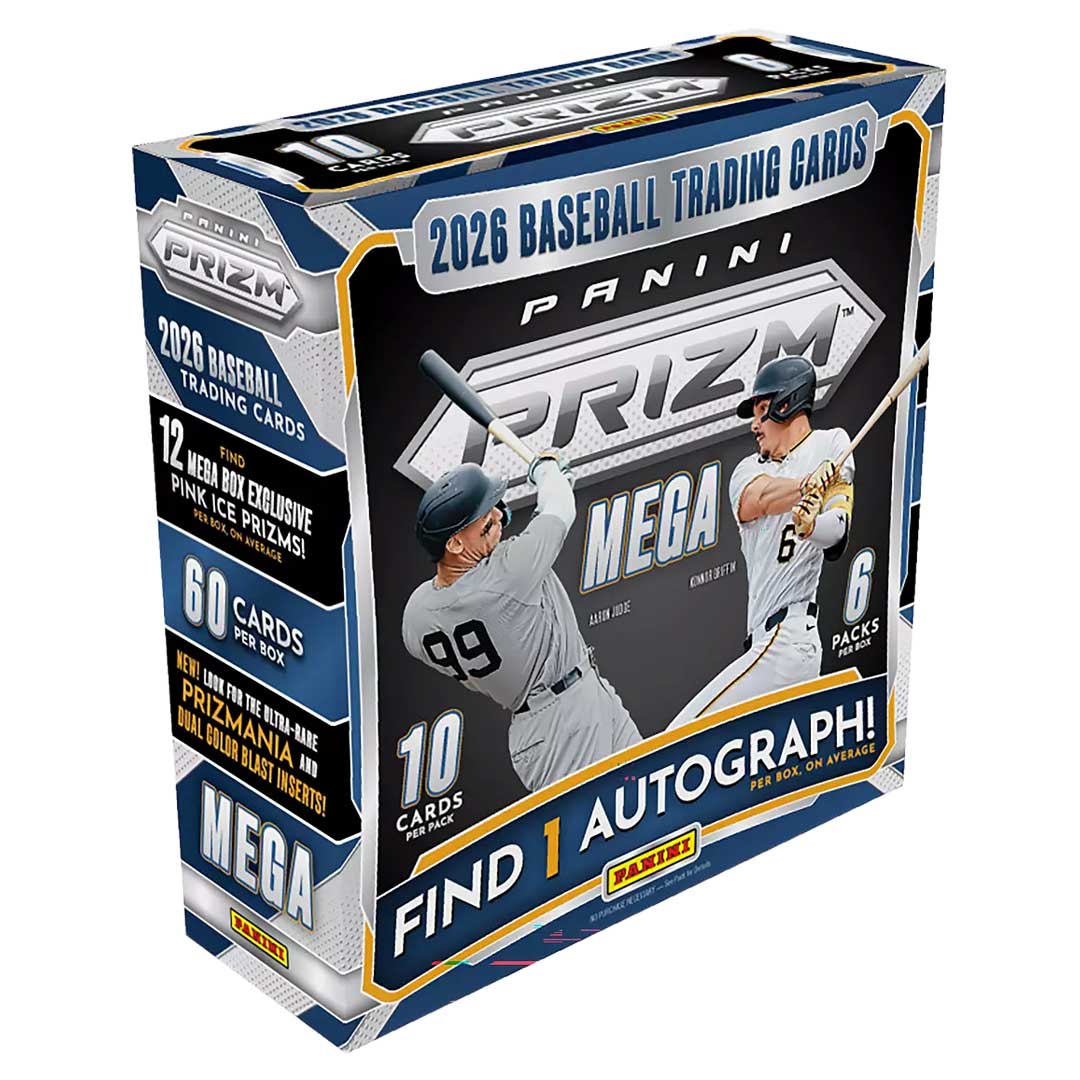 2026 Panini Prizm Baseball Trading Cards Mega Box (Pink Ice Prizms!) - 6 Packs, 10 Cards Per Pack, 60 Total Cards