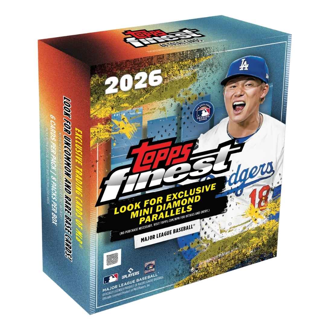 2026 Topps Finest Baseball Mega Box – 8 Packs, 6 Cards Per Pack, 48 Cards Total – Mini Diamond Parallels