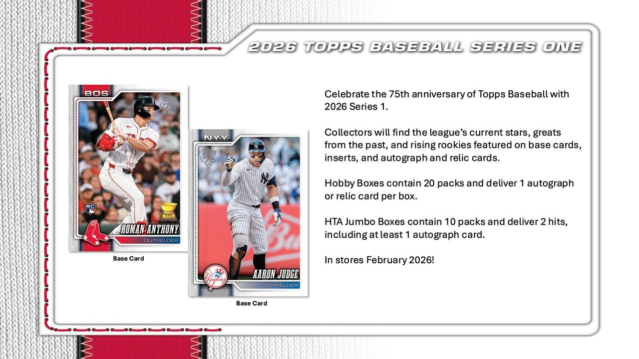 MLB Topps 2026 Series 1 Baseball Trading Card HOBBY Pack [12 Cards]
