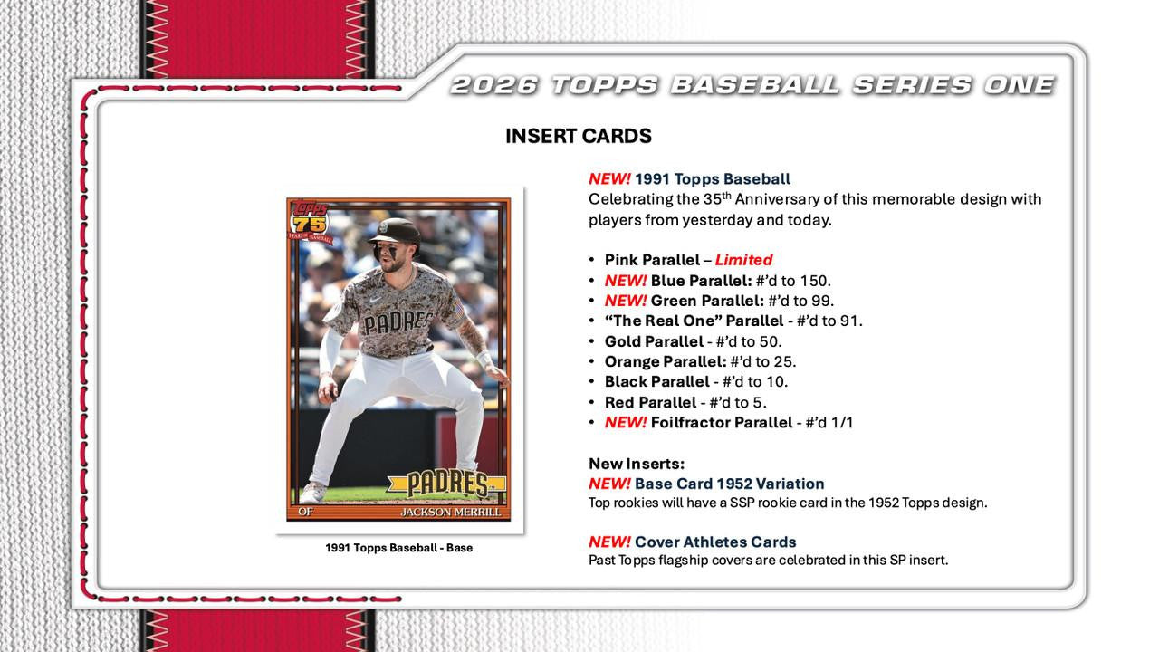 MLB Topps 2026 Series 1 Baseball Trading Card HOBBY Pack [12 Cards]
