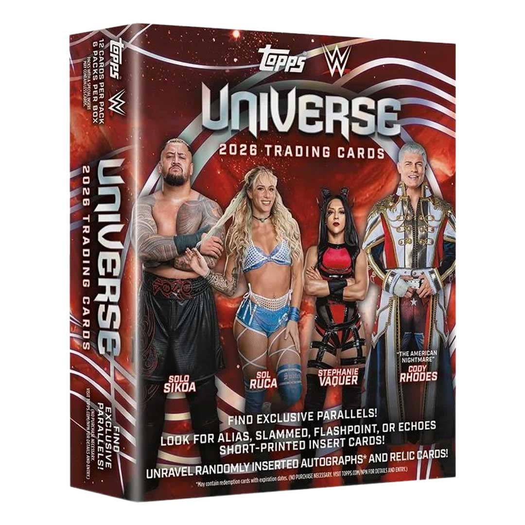 2026 Topps Universe WWE Wrestling Trading Cards Mega Box - 12 Packs, 6 Cards Per Pack - 72 Cards