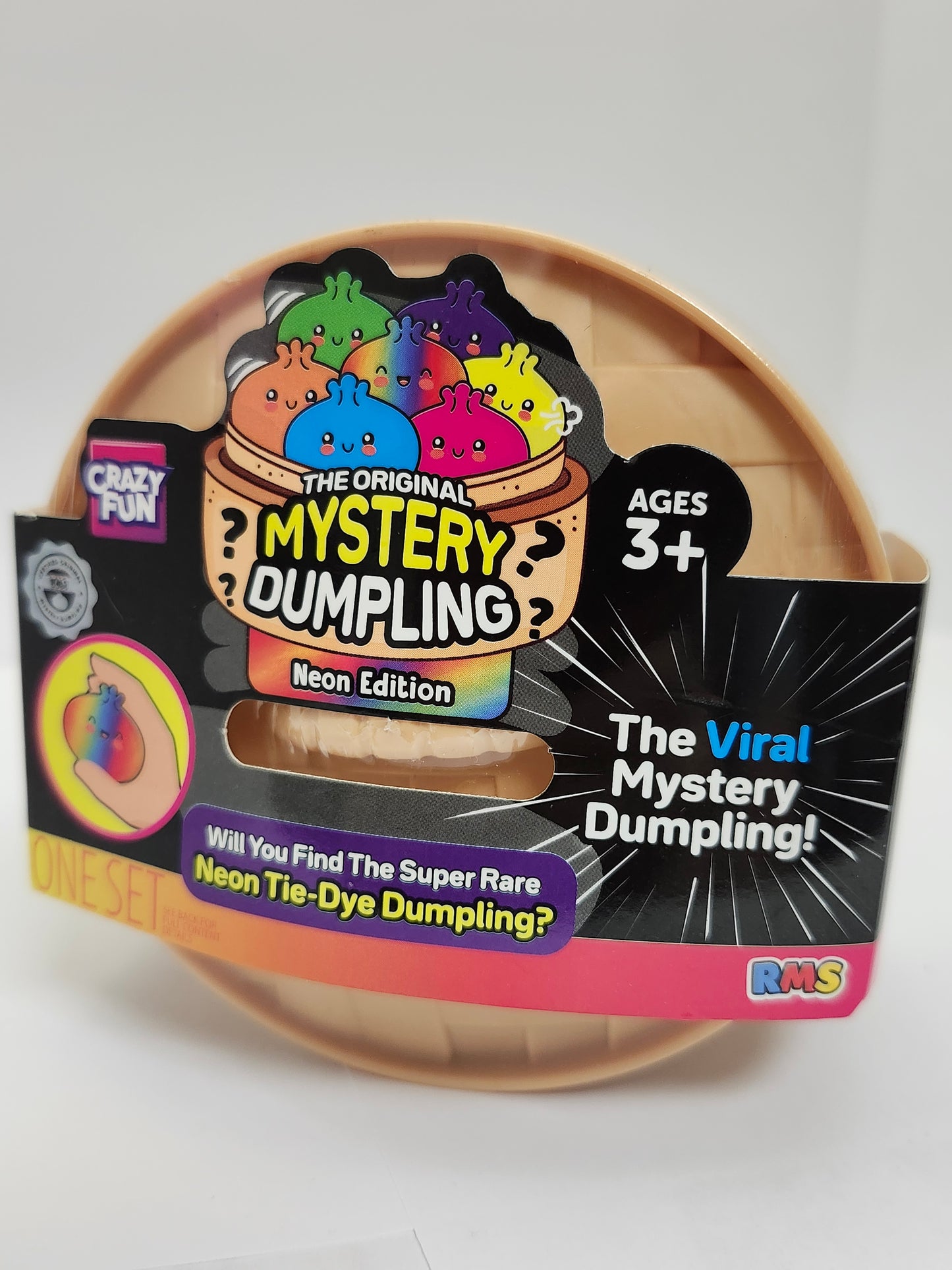 Crazy Fun The Original Mystery Dumpling Neon Edition Squishy Fidget Toy, Styles May Vary, 1 Set