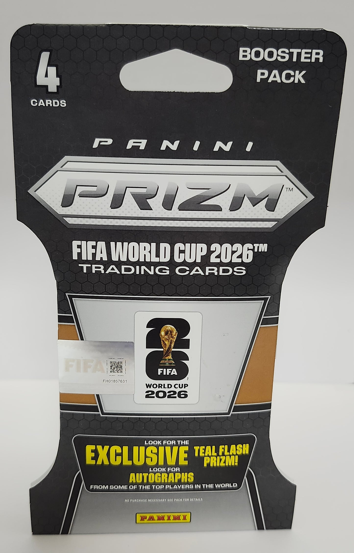 2026 Panini Prizm FIFA World Cup Soccer Sleeved Booster Pack – 4 Trading Cards – Teal Flash Prizm Retail Edition