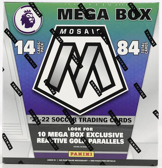 2021/22 Panini Mosaic Premier League EPL Soccer Mega Box (Reactive Gold Parallels!)