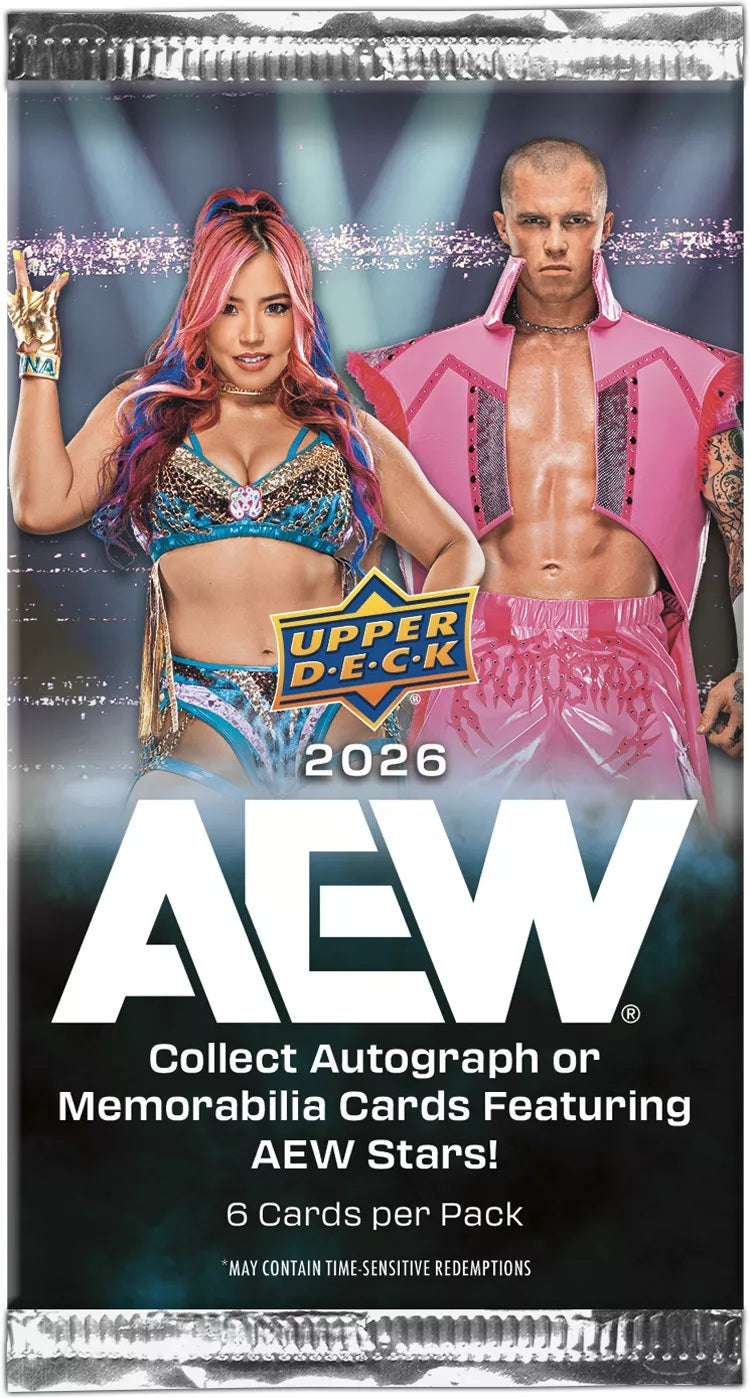 Upper Deck 2026 AEW All Elite Wrestling Trading Cards Blaster Box – 6 Packs, 6 Cards per Pack, 36 Cards Total