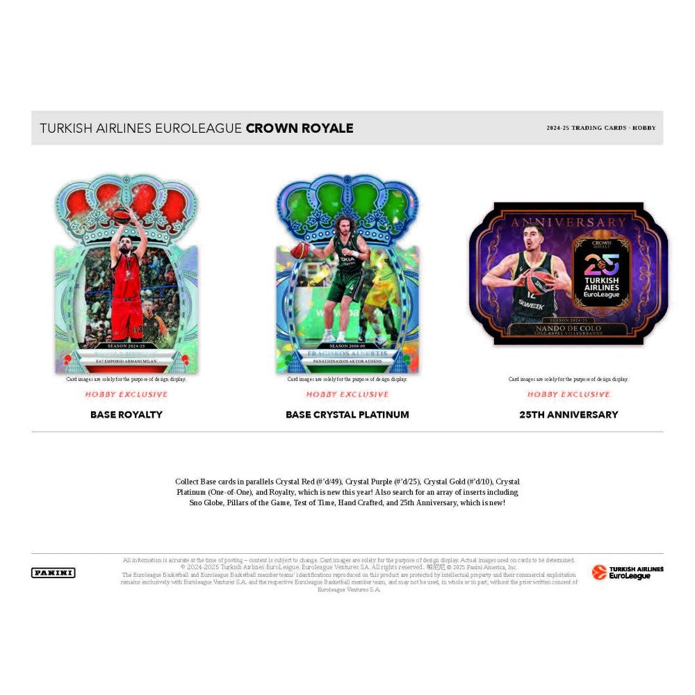 Panini 2024-25 Turkish Airlines EuroLeague Crown Royale Basketball Hobby Box