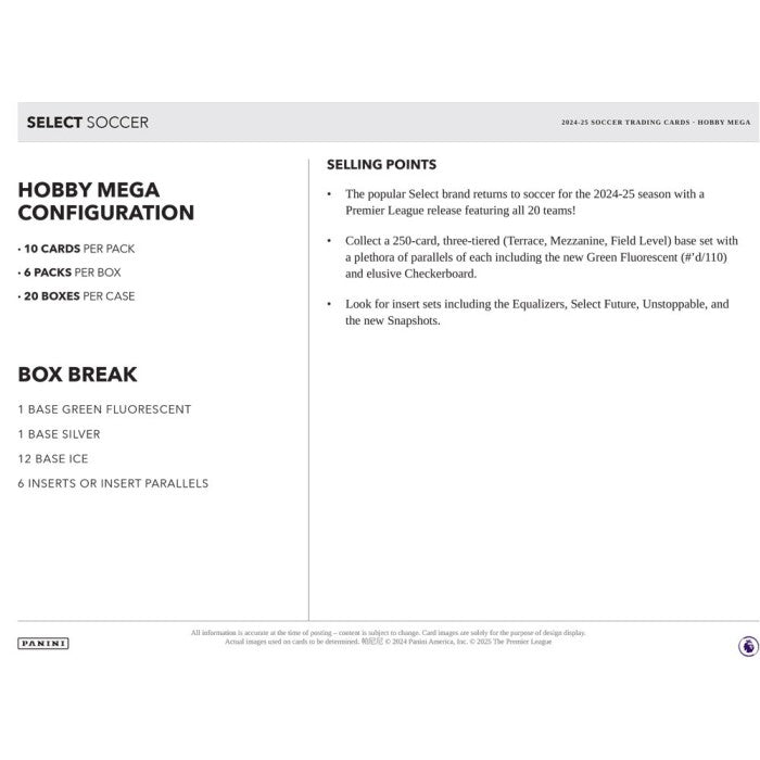 Panini 2024-25 Select Premier League EPL Soccer Hobby Mega Box