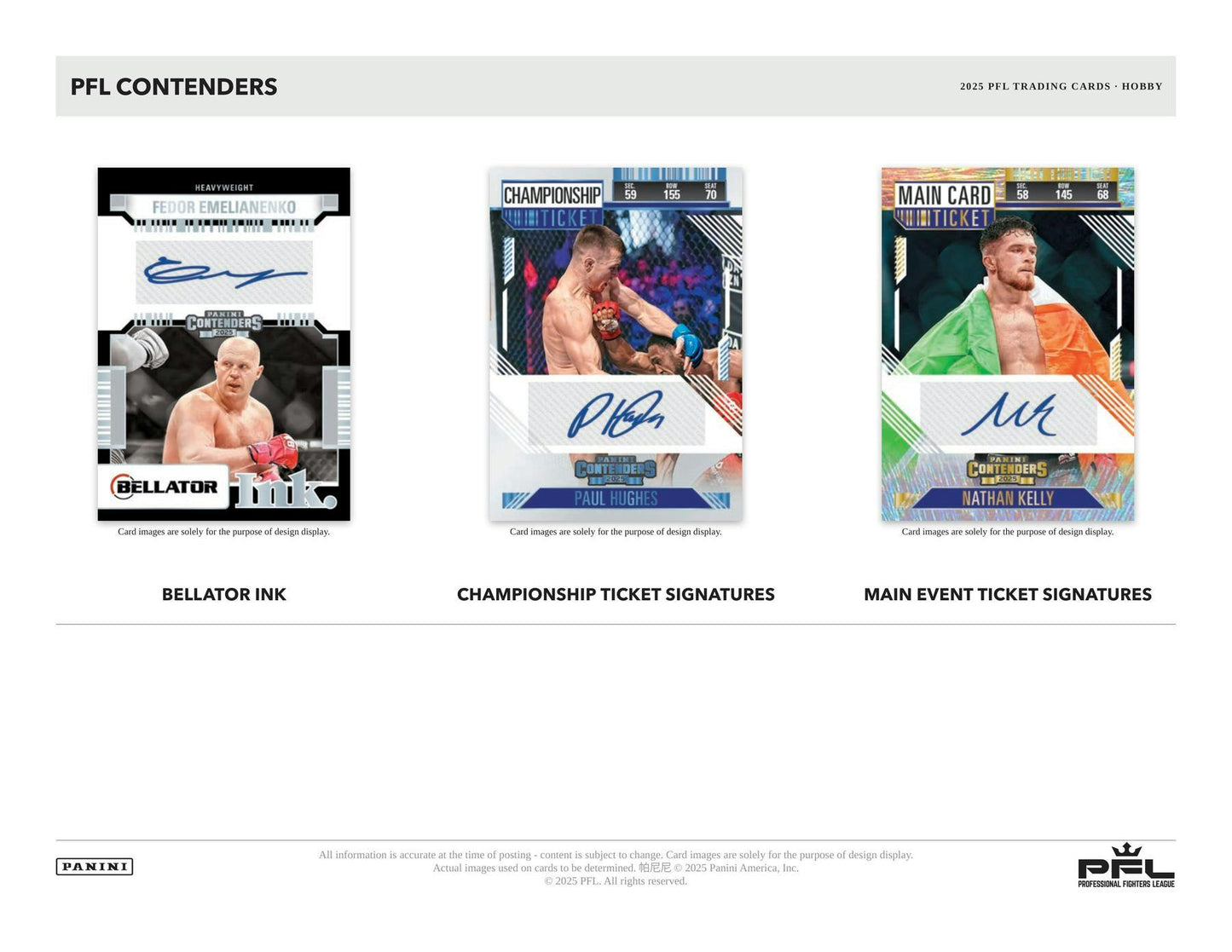 Panini 2025 Contenders Professional Fighters League PFL Hobby Box
