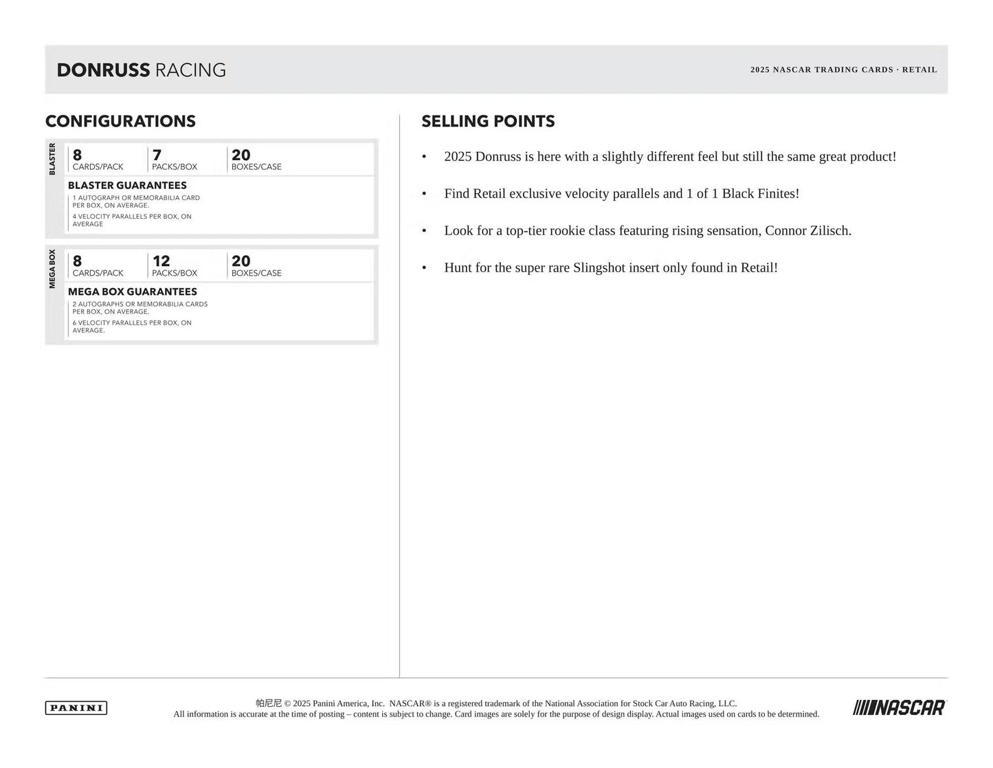 2025 Panini Donruss Racing 7-Pack Blaster Box