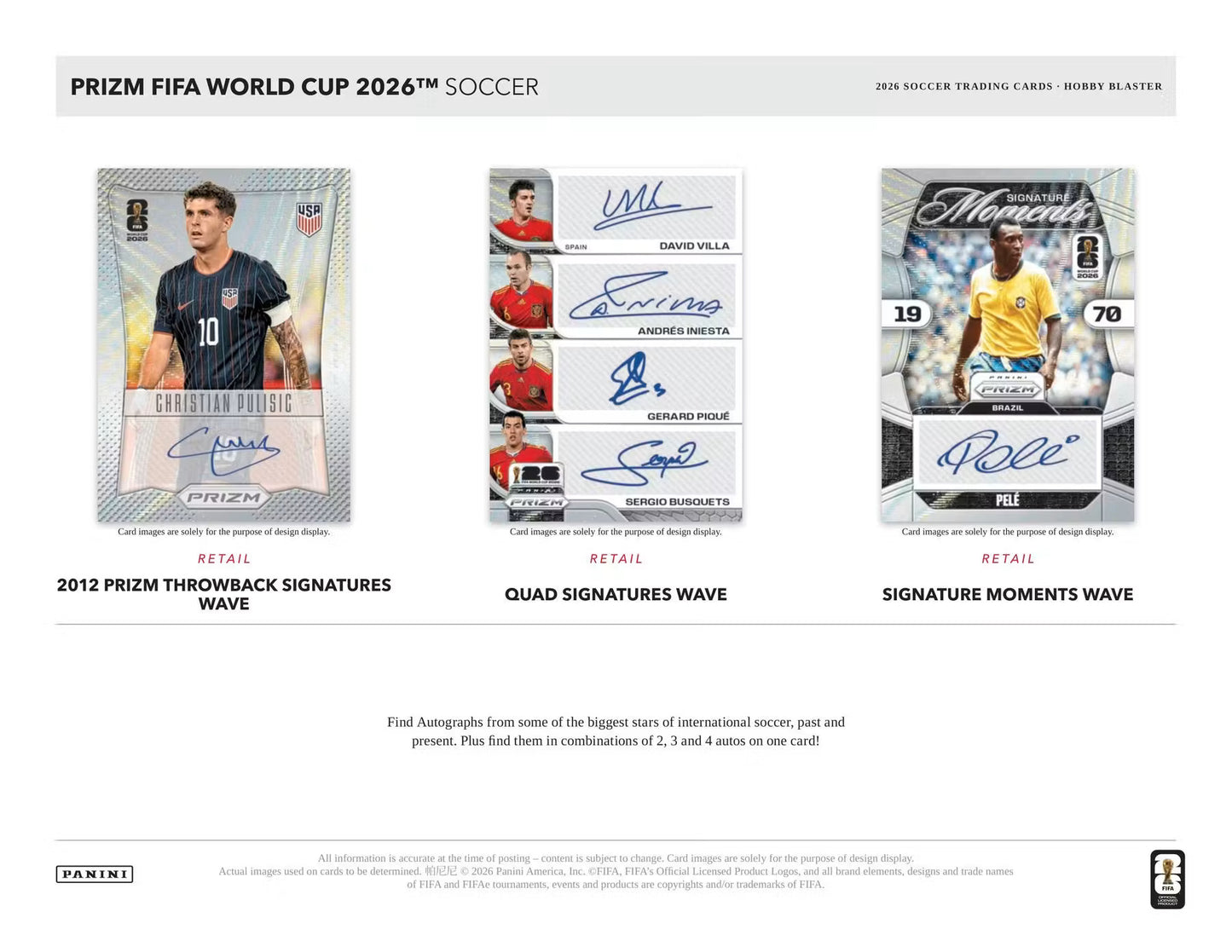 2026 Panini Prizm FIFA World Cup Soccer Blaster Hobby Box