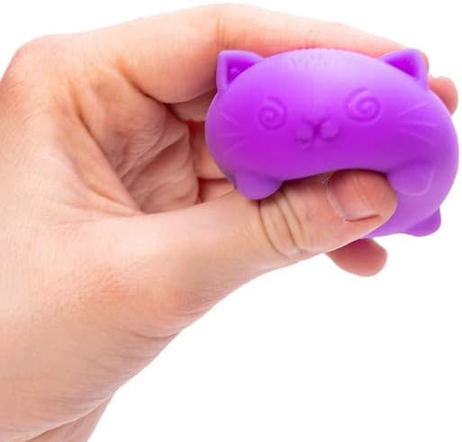Schylling NeeDoh Teenie Cool Cat - Sensory Squeeze Toy - Contains 3 Mini Groovy Globs - 1.5" Wide - Color May Vary