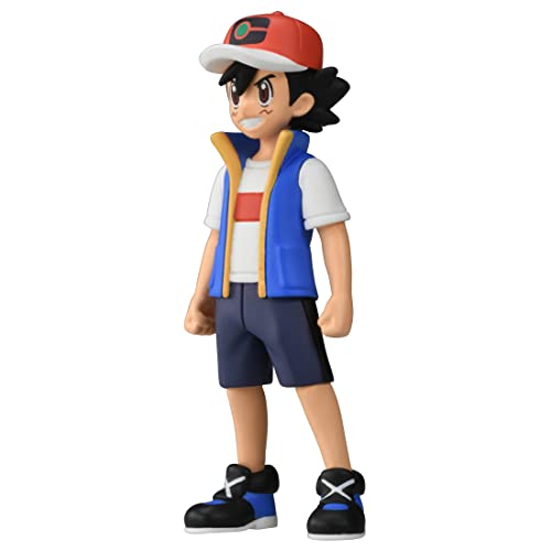 Takara Tomy Pokemon Moncolle Trainer Collection (Ash Ketchum), Pokemon Figure, Toy, Ages 4 and Up, Toy Safety Standards, ST Mark Certified, Pokemon Takara Tomy