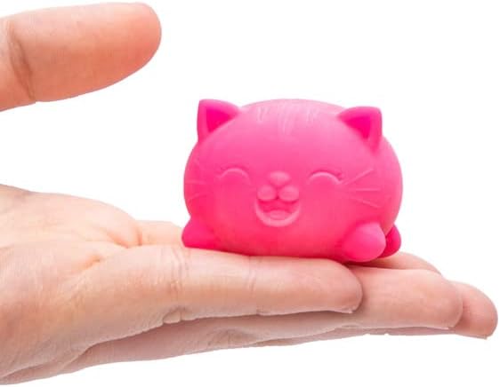 Schylling NeeDoh Teenie Cool Cat - Sensory Squeeze Toy - Contains 3 Mini Groovy Globs - 1.5" Wide - Color May Vary