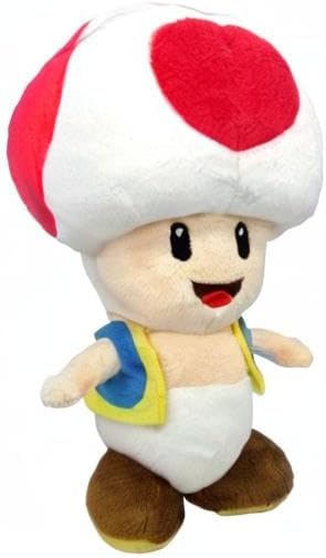 Sanei Boeki Super Mario All Star Collection 7.5" Toad Plush, Small