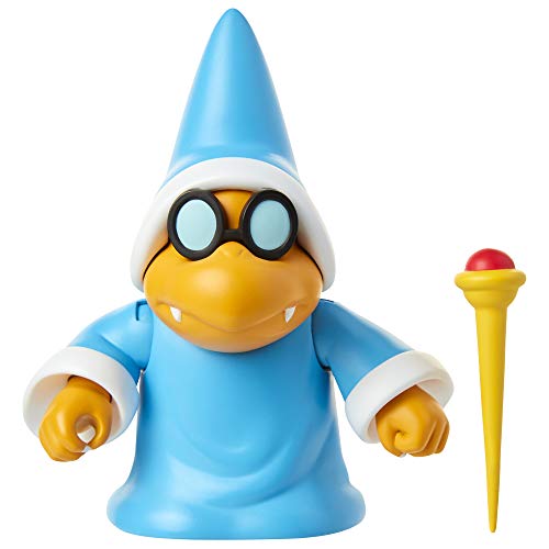 Nintendo Super Mario Collectible Magikoopa 4" Poseable Articulated Action Figure with Wand Accessory, Perfect For Kids & Collectors Alike! For Ages 3+