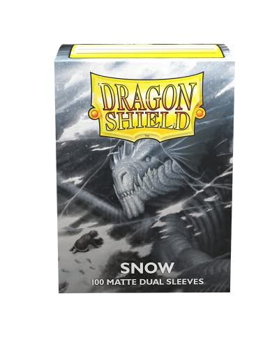 Dragon Shield Standard Size Card Sleeves  Matte Dual Snow 100CT  MTG Card Sleeves are Smooth & Tough  Compatible with Pokemon, Yu-Gi-Oh!, & Magic The Gathering Card Sleeves