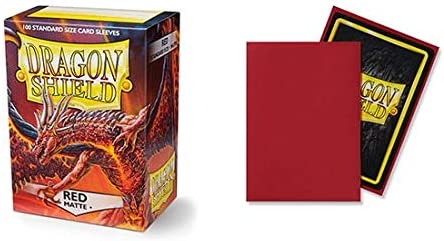 Dragon Shield 100ct Standard Card Sleeves Display Case (10 Packs) - Matte Red