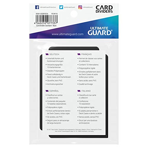 Ultimate Guard Black Card Dividers (10) Standard Size Individual Pack