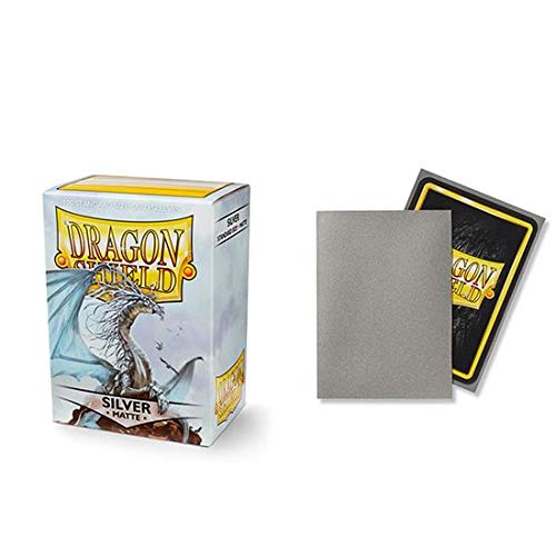 10 Packs Dragon Shield Matte Silver Standard Size 100 ct Card Sleeves Display Case