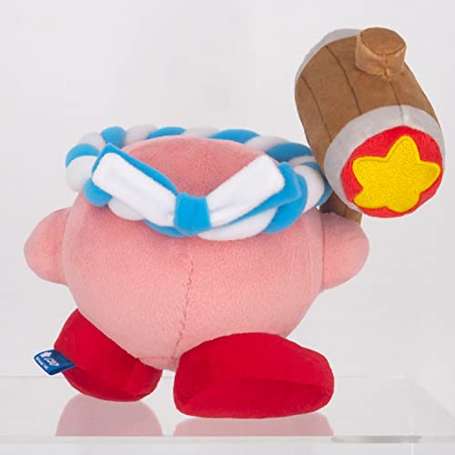 Sanei Boeki KP62 Kirby All Star Collection Hammer By Plush Toy, Size S, Height 5.9 inches (15 cm)